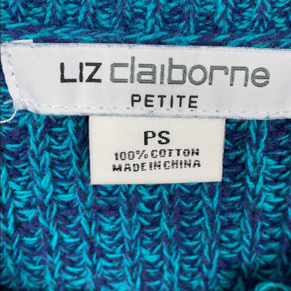 Liz Claiborne blue long sleeved sweater size PS - Picture 4 of 5